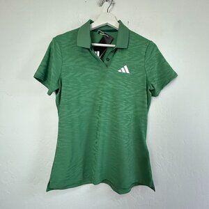 Adidas Womens Green Short Sleeve Polo Shirt Size Small Casual Activewear New